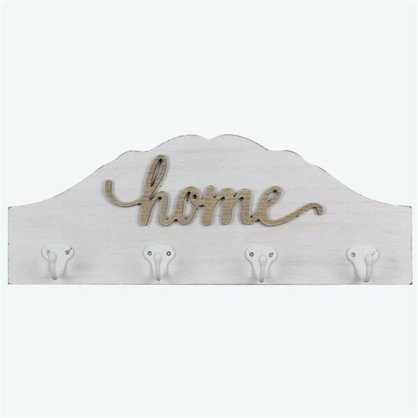 Youngs Wood Washed Home Wall Hook, White 21791